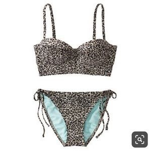 xhilaration leopard print bathing suit bikini NEW